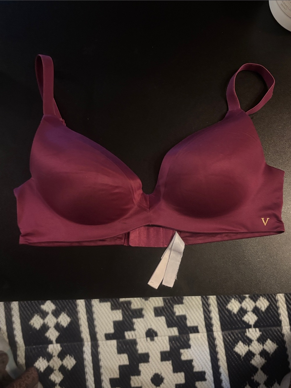 Victoria's Secret Plum Smooth T-Shirt Bra with Gold V Detail